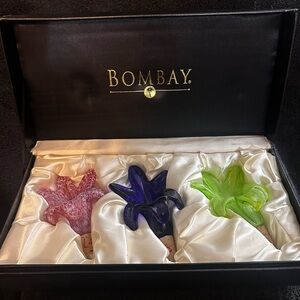 Bombay Vibrant Glass Flower Trio